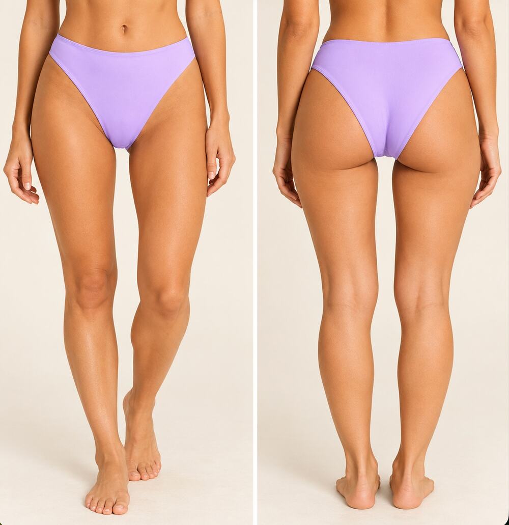 Andie The '90s High-Waist High-Cut Cheeky Bikini Bottom Lively NWT Women's M